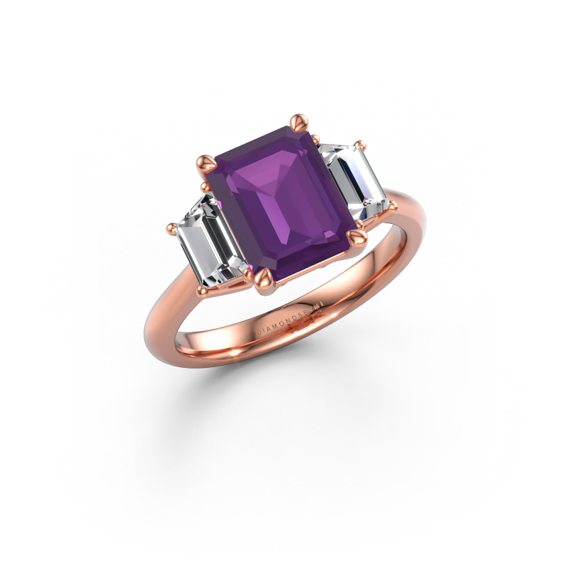 Immagine di Anello di fidanzamento Maggie EME 585 oro rosa Ametista 9x7 mm