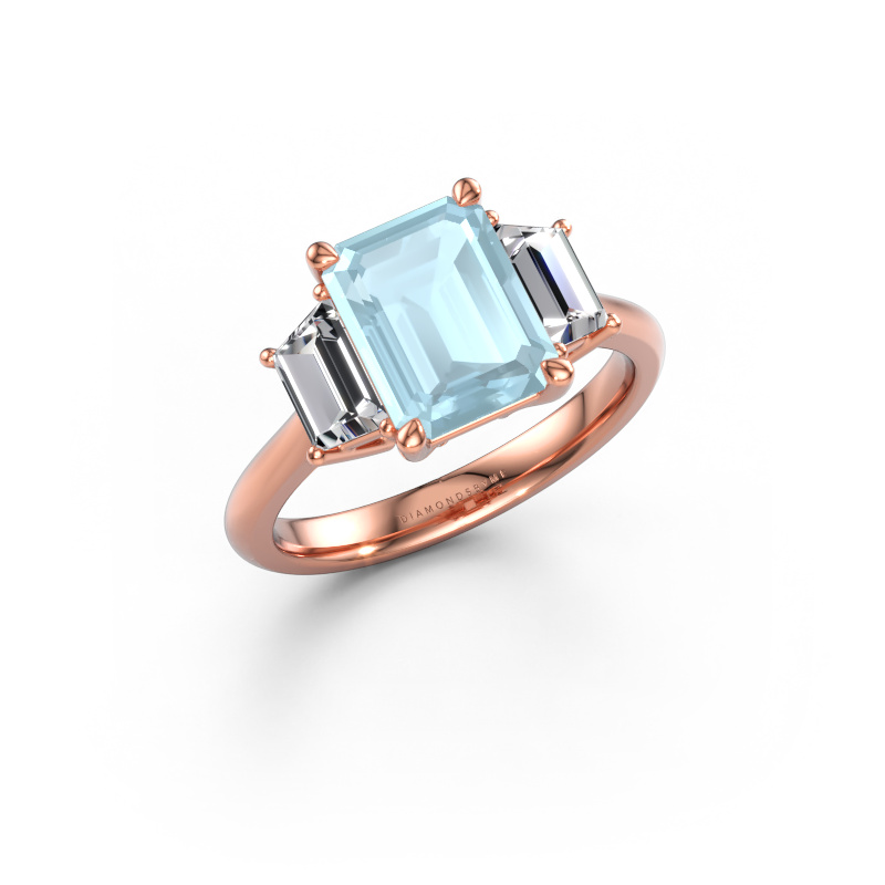 Bild av Förlovningsring Maggie EME 585 roséguld Akvamarin 9x7 mm