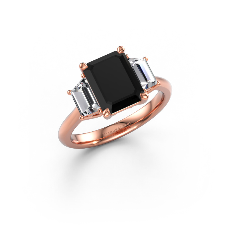 Immagine di Anello di fidanzamento Maggie EME 585 oro rosa Diamante nero 3.80 crt