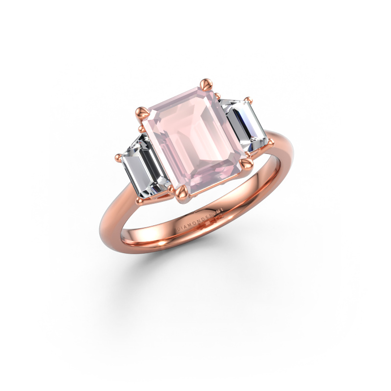 Immagine di Anello di fidanzamento Maggie EME 585 oro rosa Morganite champagne 9x7 mm