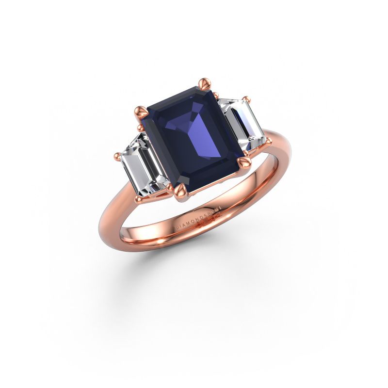 Immagine di Anello di fidanzamento Maggie EME 585 oro rosa Zaffiro 9x7 mm