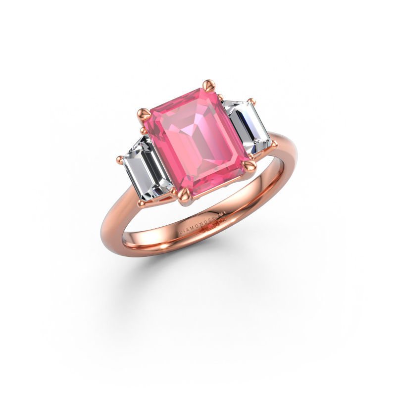 Immagine di Anello di fidanzamento Maggie EME 585 oro rosa Zaffiro rosa 9x7 mm