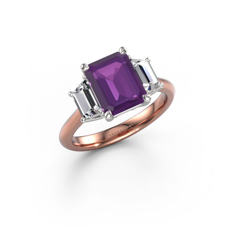 Image of Engagement ring Maggie EME 585 rose gold Amethyst 9x7 mm
