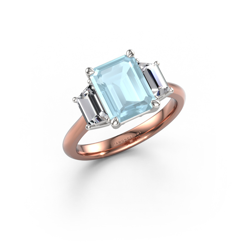 Image of Engagement ring Maggie EME 585 rose gold Aquamarine 9x7 mm