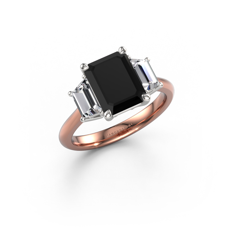 Image of Engagement ring Maggie EME 585 rose gold Black diamond 3.80 crt