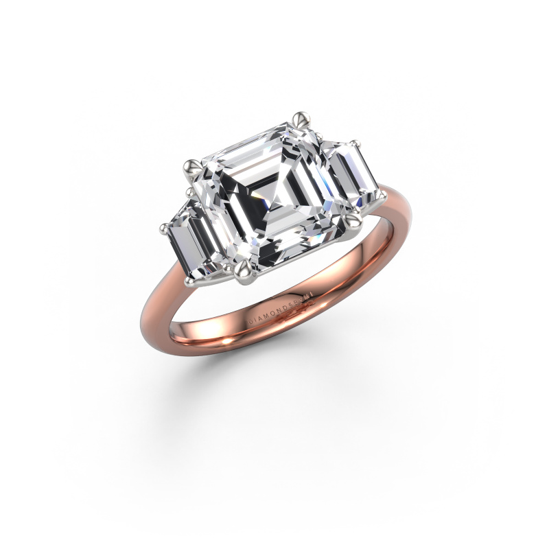 Image of Engagement ring Maggie ASC 585 rose gold Lab-grown diamond 4.10 crt