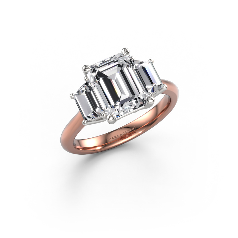Image de Bague de fiançailles Maggie EME 585 or rose Zircone 9x7 mm