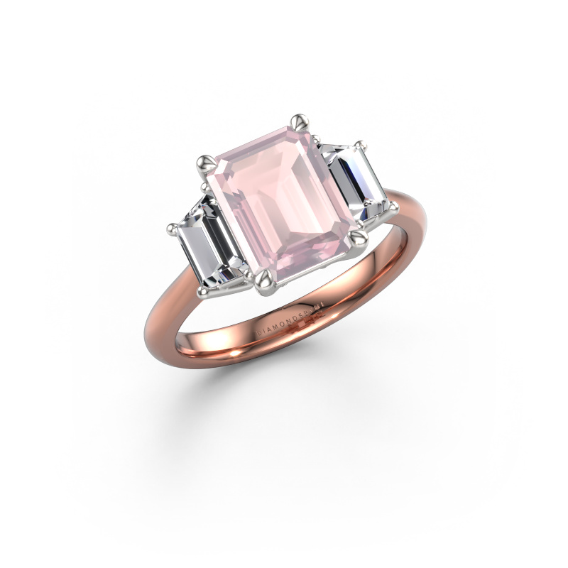 Image of Engagement ring Maggie EME 585 rose gold Morganite champagne 9x7 mm