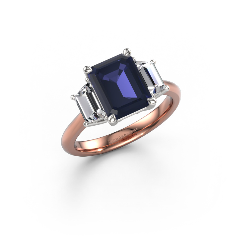 Image of Engagement ring Maggie EME 585 rose gold Sapphire 9x7 mm