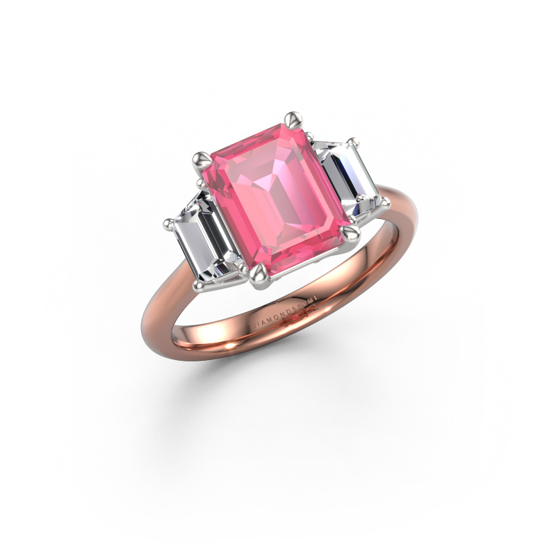 Image of Engagement ring Maggie EME 585 rose gold Pink sapphire 9x7 mm