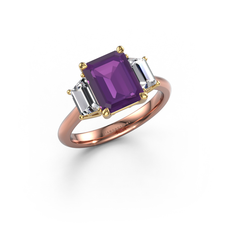 Image de Bague de fiançailles Maggie EME 585 or rose Améthyste 9x7 mm