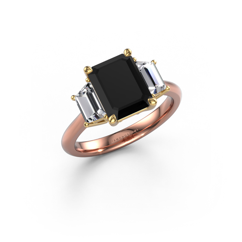 Image of Engagement ring Maggie EME 585 rose gold Black diamond 3.80 crt