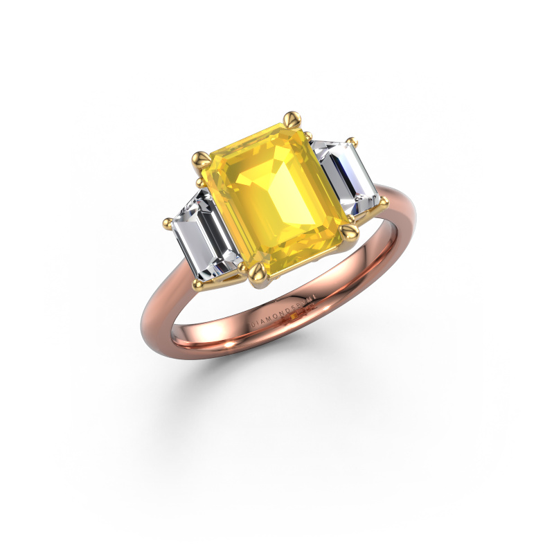 Bild von Verlobungsring Maggie EME 585 Roségold Gelb Saphir 9x7 mm