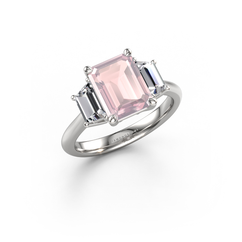 Image of Engagement ring Maggie EME 950 platinum Morganite champagne 9x7 mm