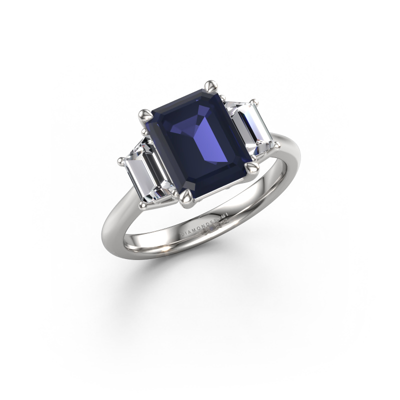 Image of Engagement ring Maggie EME 950 platinum Sapphire 9x7 mm