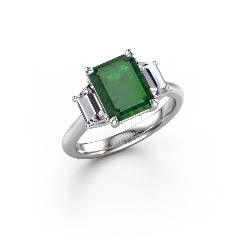 Bild von Verlobungsring Maggie EME 950 Platin Smaragd 9x7 mm