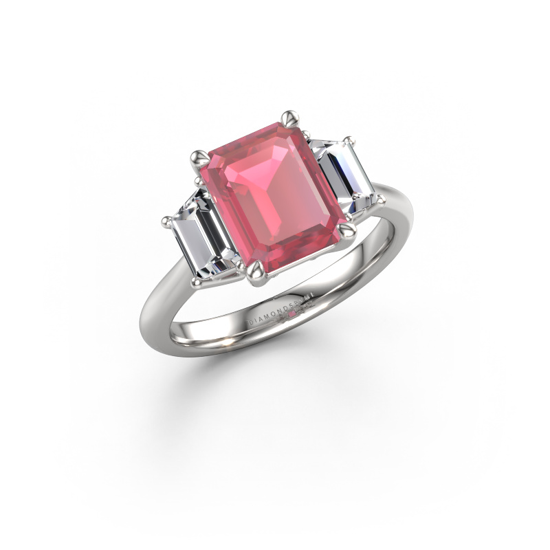 Image of Engagement ring Maggie EME 950 platinum Tourmaline pink 9x7 mm