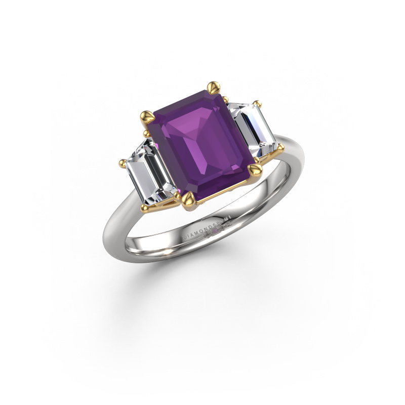 Image de Bague de fiançailles Maggie EME 585 or blanc Améthyste 9x7 mm