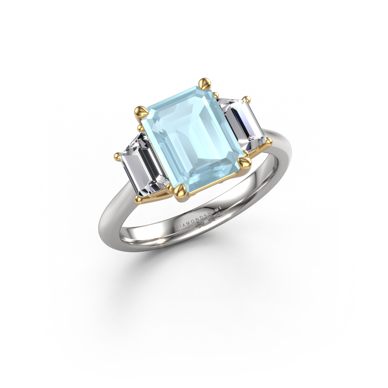 Bild von Verlobungsring Maggie EME 585 Weißgold Aquamarin 9x7 mm