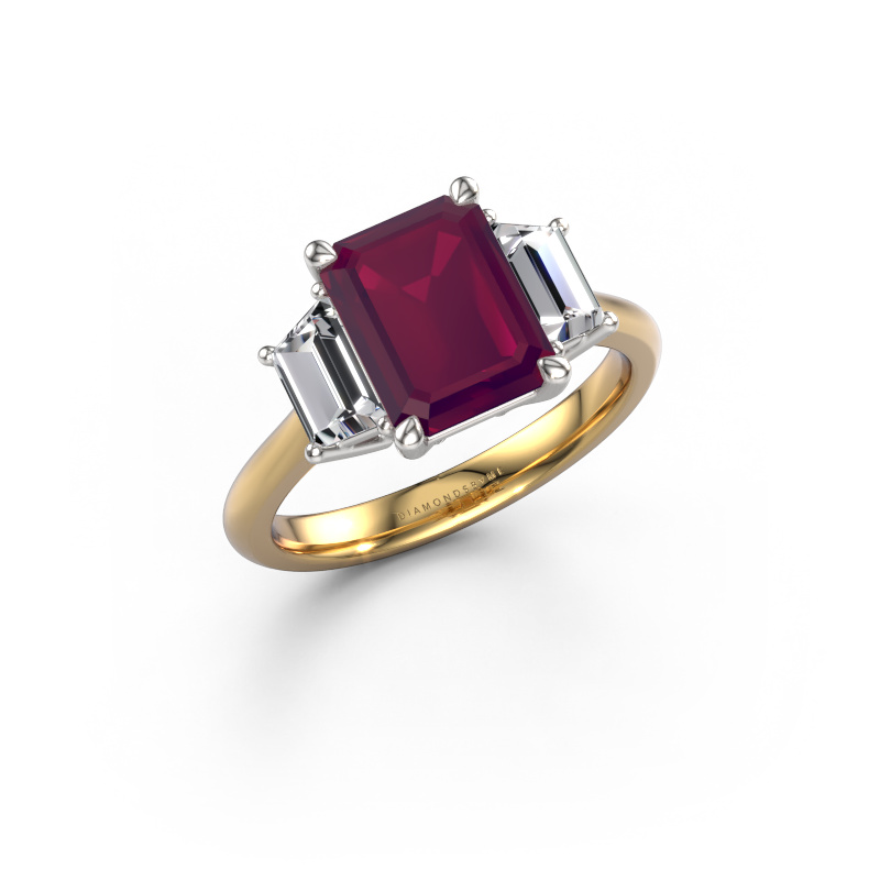 Image of Engagement ring Maggie EME 585 gold Rhodolite 9x7 mm