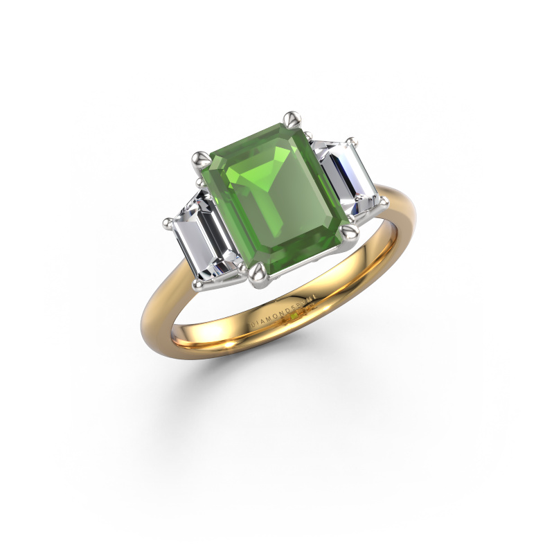 Image de Bague de fiançailles Maggie EME 585 or jaune Vert tourmaline 9x7 mm