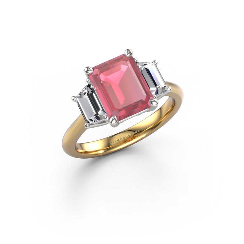Image of Engagement ring Maggie EME 585 gold Tourmaline pink 9x7 mm