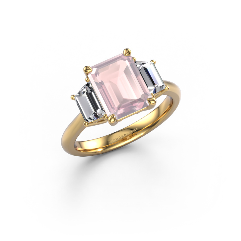 Image of Engagement ring Maggie EME 585 gold Morganite champagne 9x7 mm