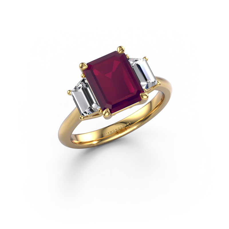 Bild von Verlobungsring Maggie EME 585 Gold Rhodolit 9x7 mm