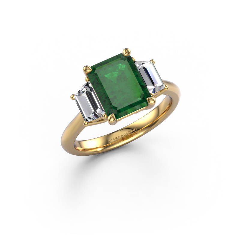 Image of Engagement ring Maggie EME 585 gold Emerald 9x7 mm