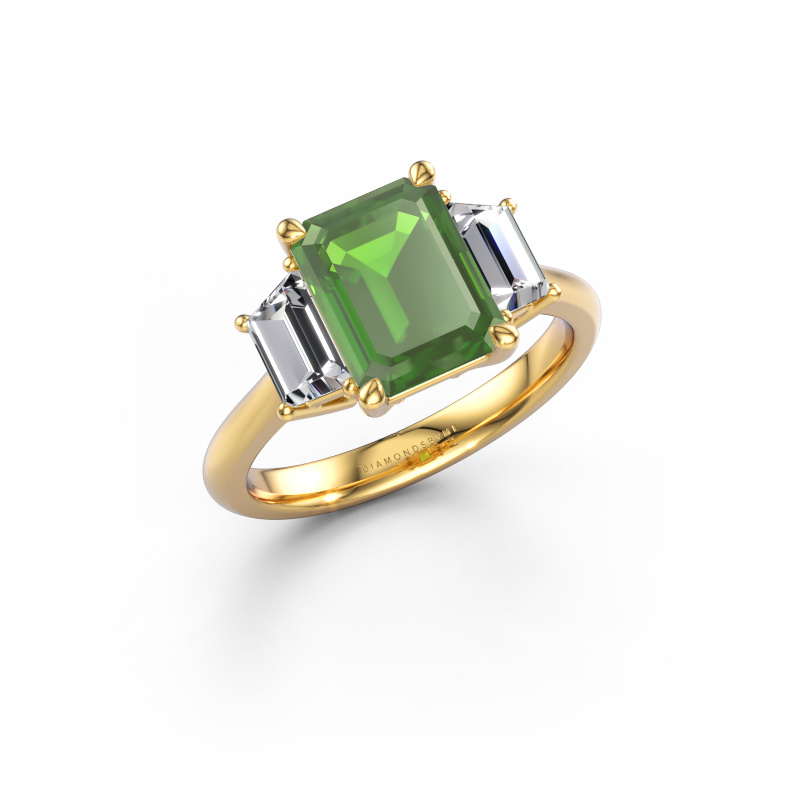 Bild von Verlobungsring Maggie EME 585 Gold Turmalin grün 9x7 mm