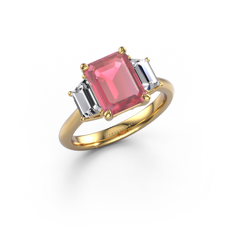 Image of Engagement ring Maggie EME 585 gold Tourmaline pink 9x7 mm