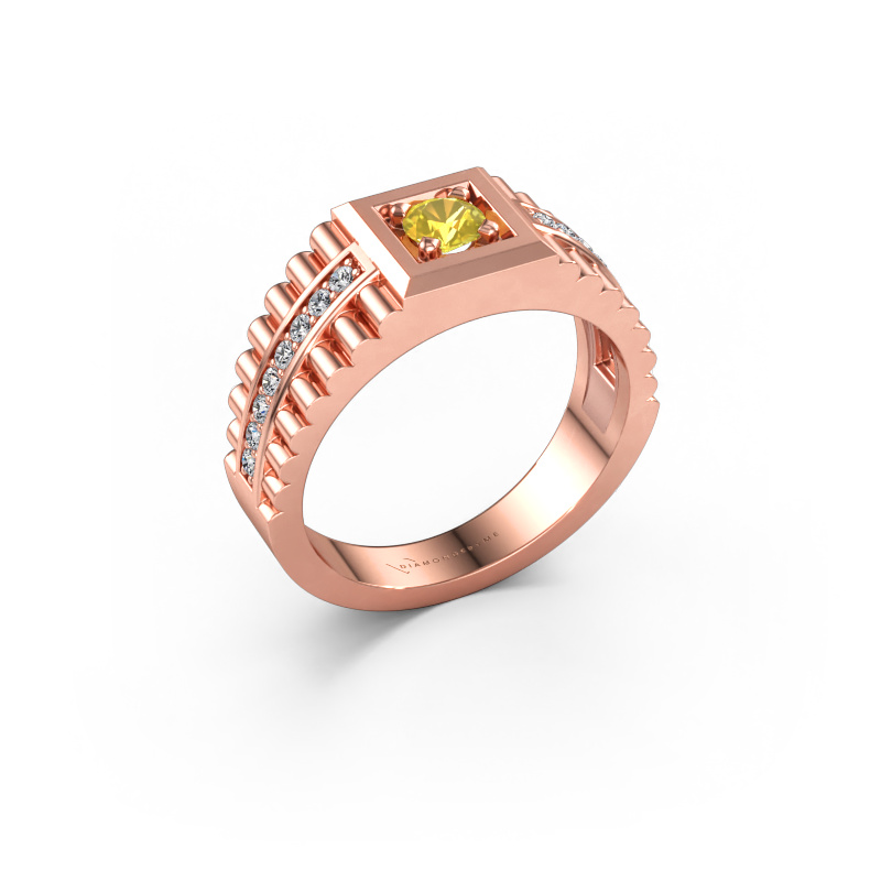 Image de Bague pour homme Maikel 585 or rose Saphir jaune 4.2 mm
