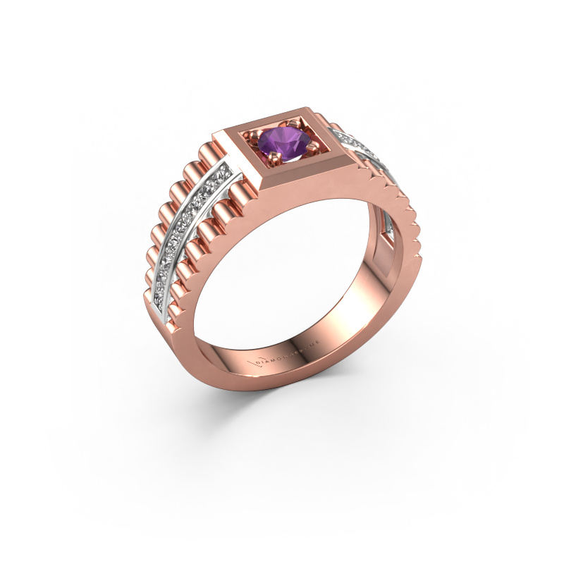 Image of Men's ring Maikel 585 rose gold Amethyst 4.2 mm