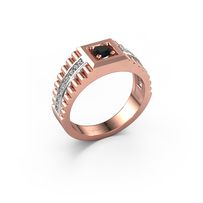 Image of Men's ring Maikel 585 rose gold Black diamond 0.60 crt