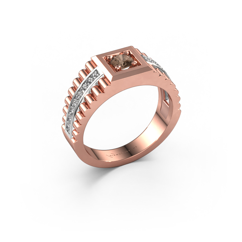 Image of Men's ring Maikel 585 rose gold Brown diamond 0.54 crt