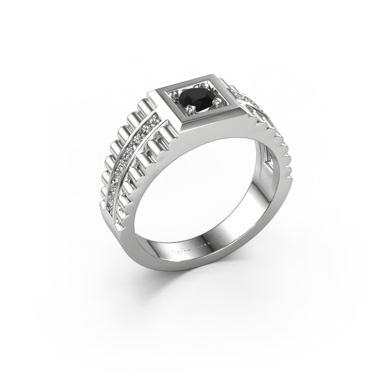 Image of Men's ring Maikel 585 white gold Black diamond 0.60 crt