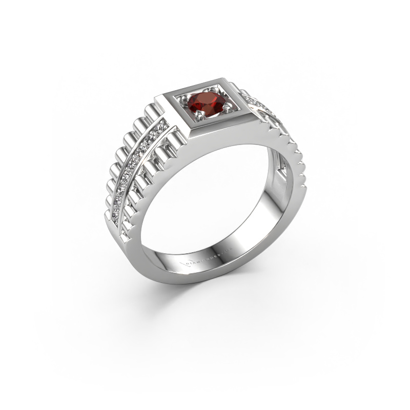 Image of Men's ring Maikel 950 platinum Garnet 4.2 mm