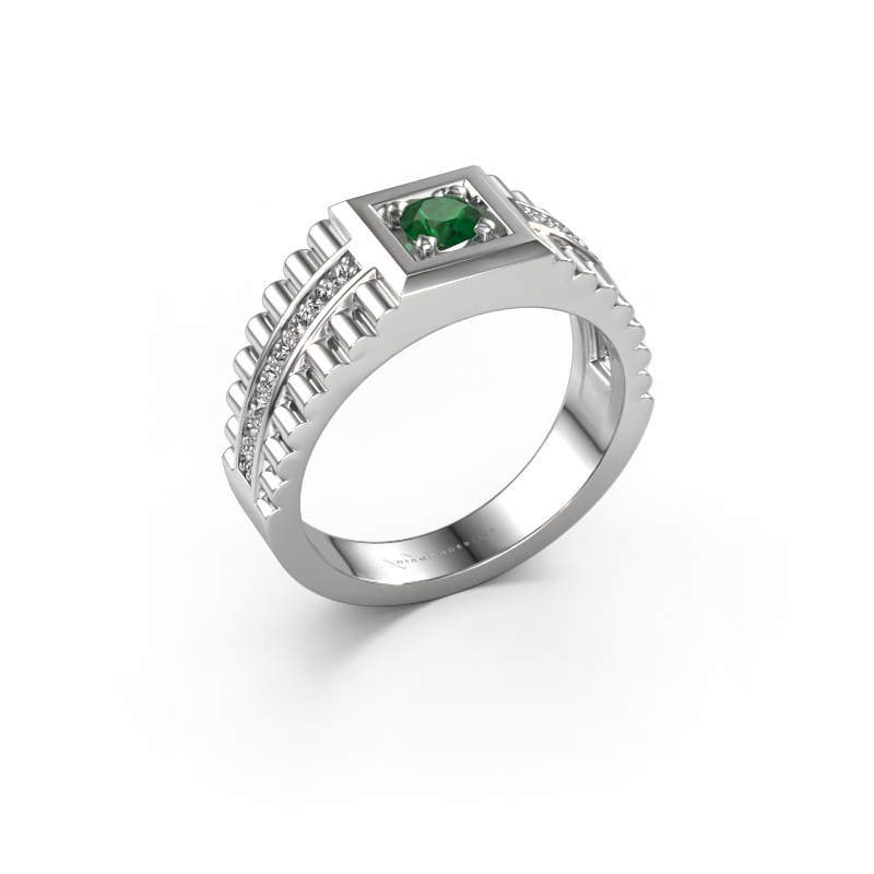 Image of Men's ring Maikel 950 platinum Emerald 4.2 mm