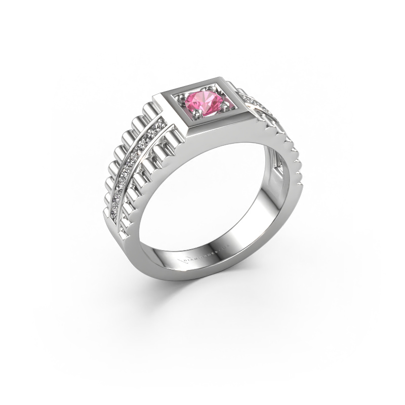 Bild von Herrenring Maikel 585 Weißgold Pink Saphir 4.2 mm