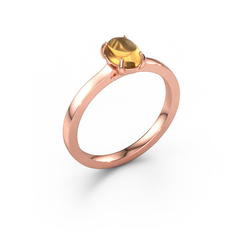 Immagine di Anello Mallie 1 585 oro rosa Citrino 7x5 mm