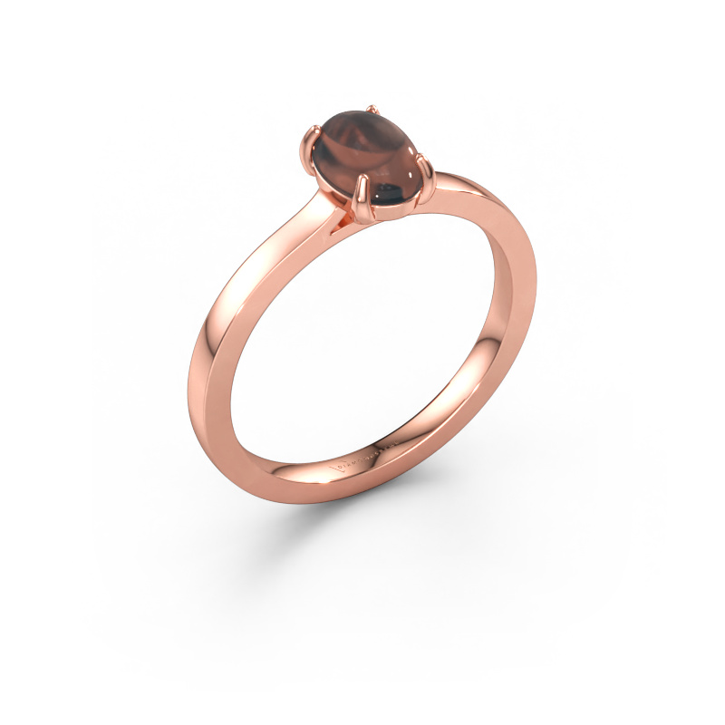 Immagine di Anello Mallie 1 585 oro rosa Quarzo fumé 7x5 mm