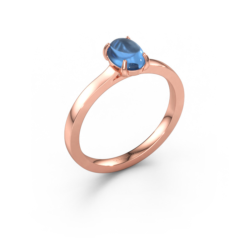Bild av Ring Mallie 1 585 roséguld Blå topas 7x5 mm