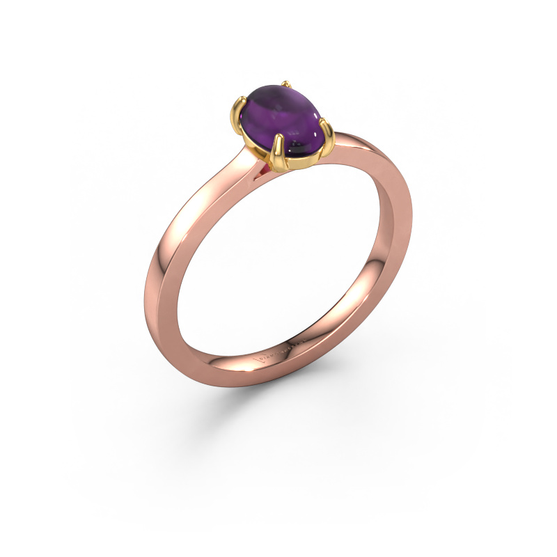Image of Ring Mallie 1 585 rose gold Amethyst 7x5 mm