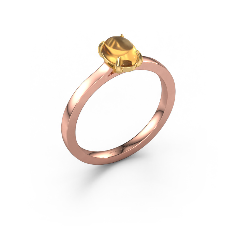 Bild von Ring Mallie 1 585 Roségold Citrin 7x5 mm