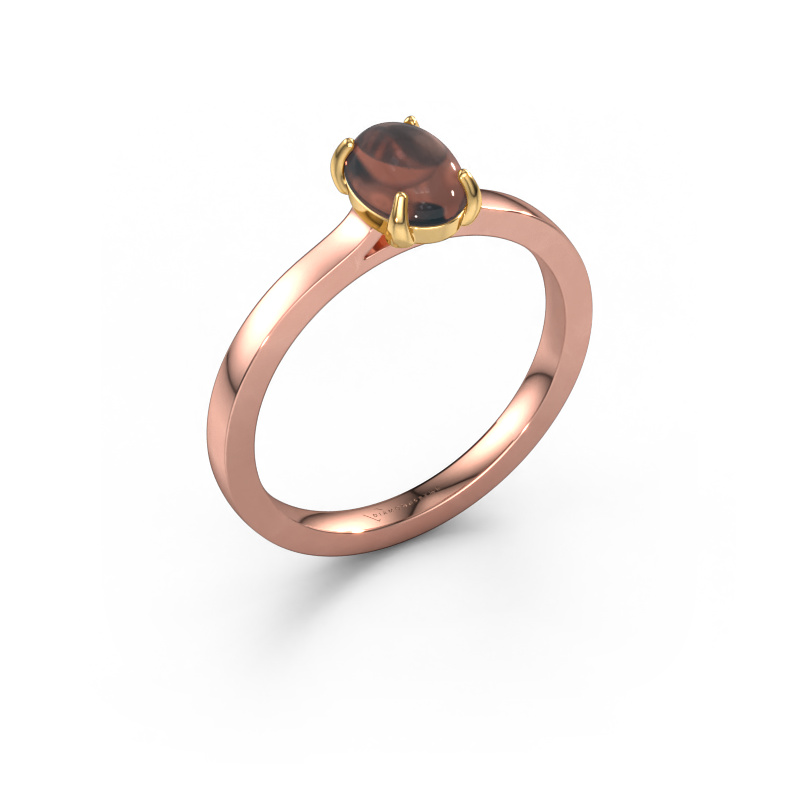 Image of Ring Mallie 1 585 rose gold Smokey quartz 7x5 mm