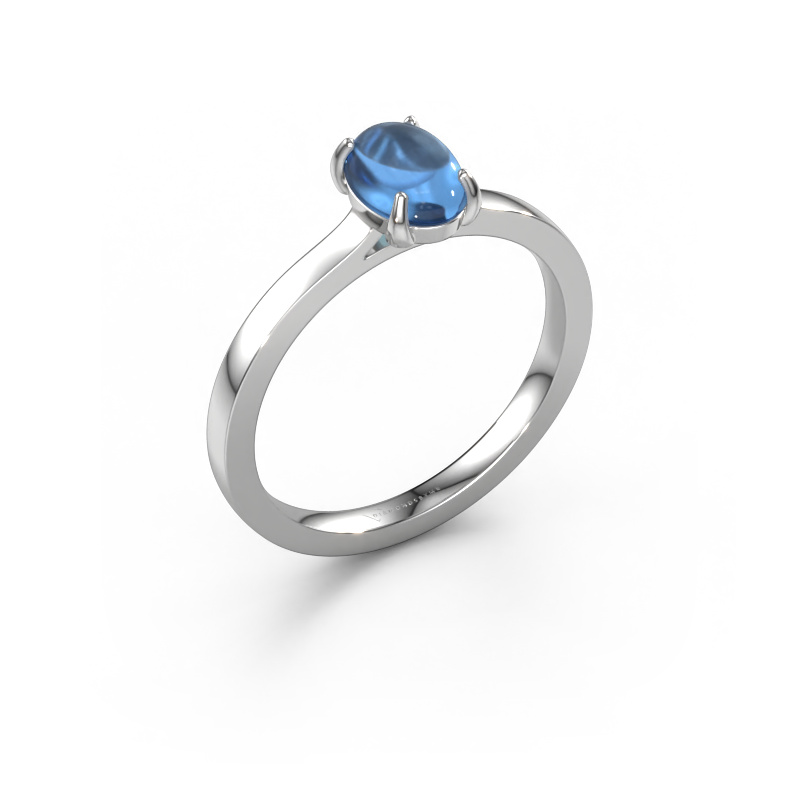 Image of Ring Mallie 1 950 platinum Blue topaz 7x5 mm