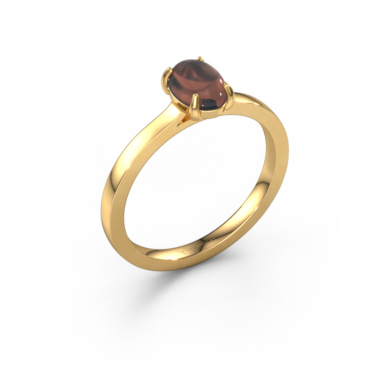 Image of Ring Mallie 1 585 gold Smokey quartz 7x5 mm