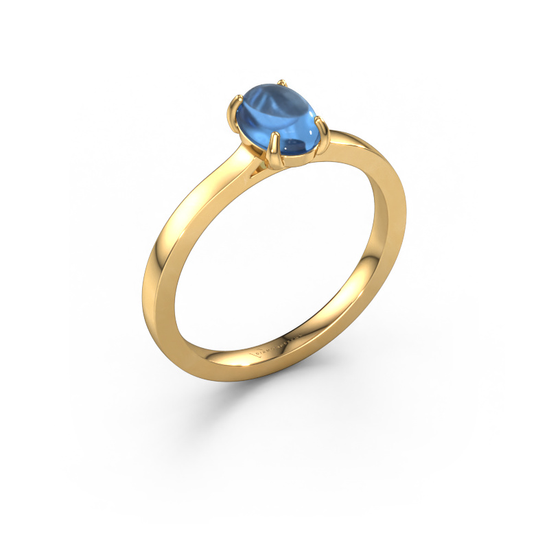 Bild von Ring Mallie 1 585 Gold Blau Topas 7x5 mm