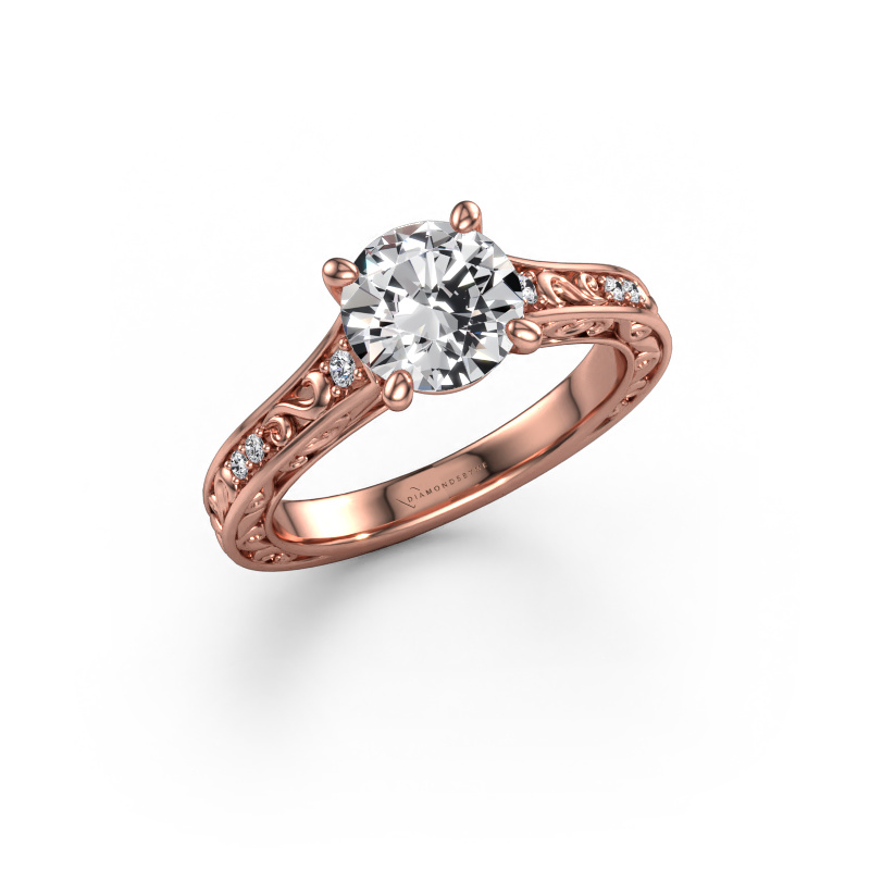 Image de Bague de fiançailles Mallory RND 585 or rose Diamant synthétique 1.56 crt