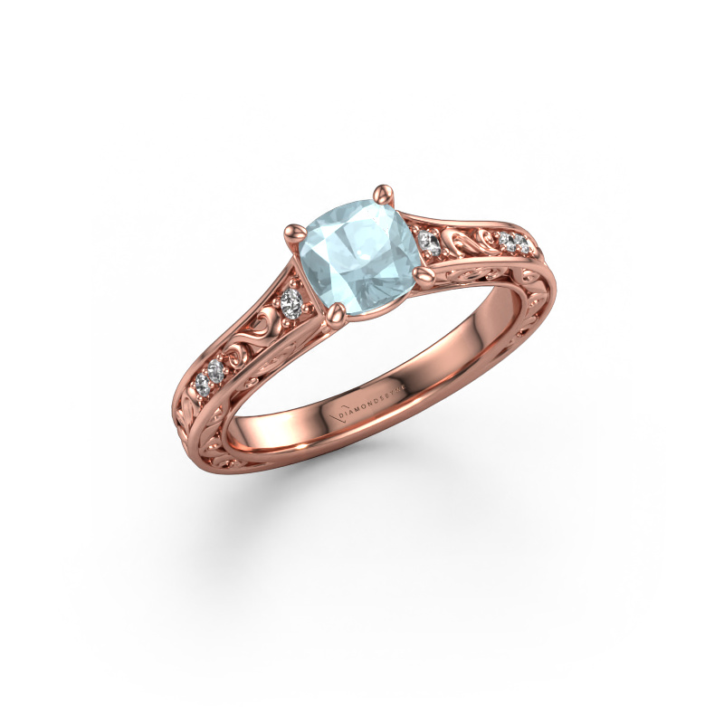 Image of Engagement ring Mallory cus 585 rose gold Aquamarine 5.5 mm